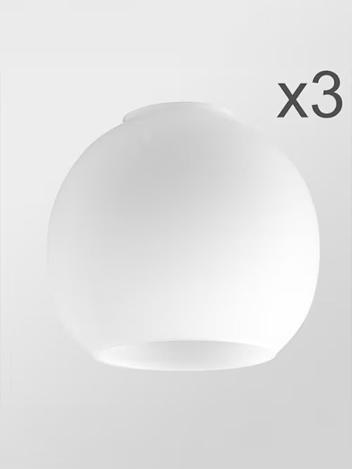 Lyon White Acid Glass Ball Dome Lamp Shade 3 Pack
