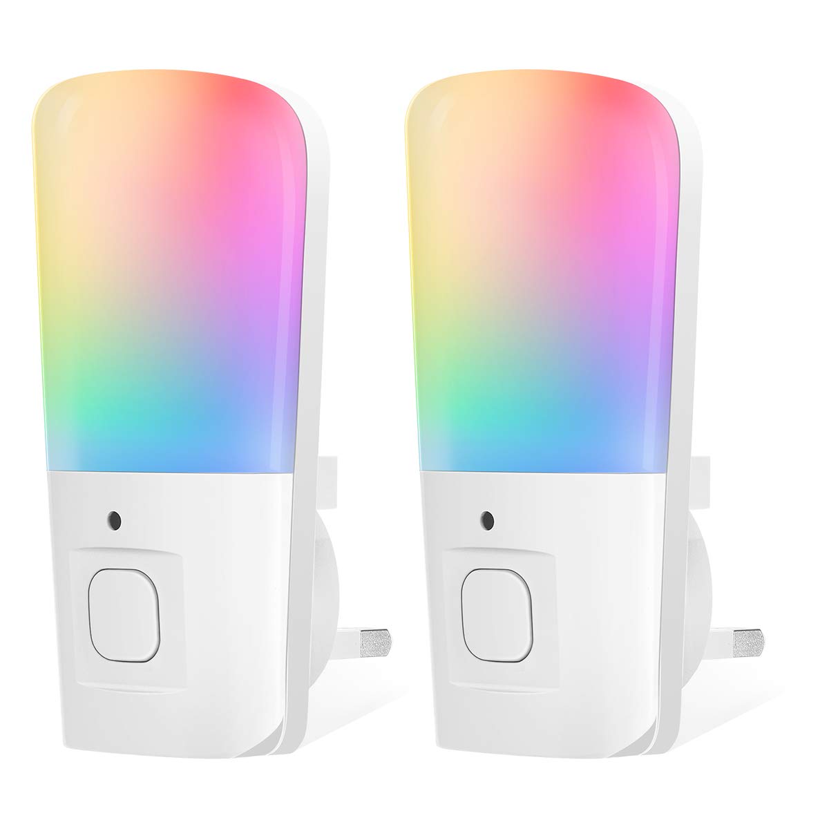 LOHAS 2 Pack Night Light Kids, Night Light Plug in Wall, Dusk to Dawn Sensor, RGB Color Changing Night Lamp Warm White 3000K, Baby Night Light for Kids, Stairs, Bedroom, Hallway