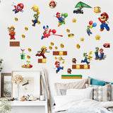 Super Mario Wall Decals DIY Build Scene Wall Stickers Kids Bedrooms Living Room Wall Decor Waterproof