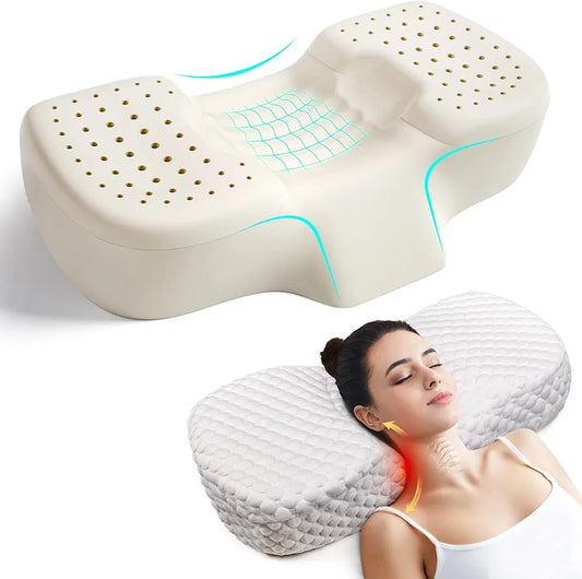 Cervical Pillow for Neck Pain Relief, Adjustable Ergonomic Contour Memory Foam Neck Pillow for Sleeping, Orthopedic Neck Support Pillow Bed Pillows for Side Back Sleepers Small