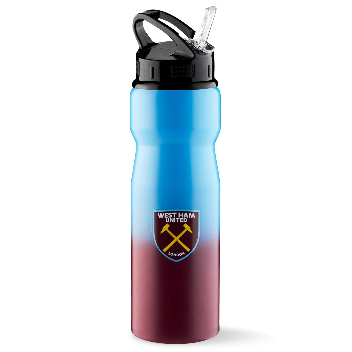 West Ham United F.C. Water Bottle with Straw Metal Water Bottle Football Sports Work Gym - West Ham Gifts for Men