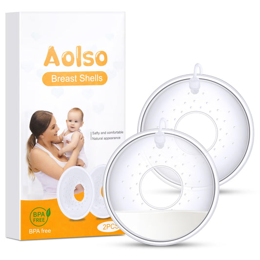 Aolso Breast Shells, 2 PCS Reusable Breast Milk Collection Shell, Nursing Cups Milk Saver Protect, BPA Free Reusable Soft Silicone for Breastfeeding