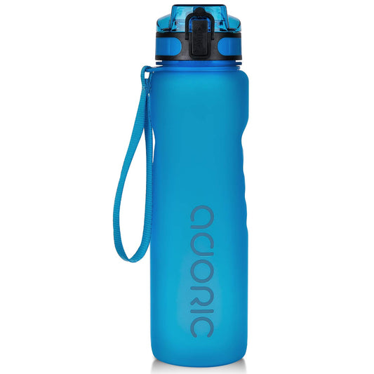 ADORIC Sports Water Bottle 1L, BPA Free Tritan Non-Toxic Plastic Sport Water Cup, Durable Leak Proof Water Bottle with Filter, Flip Top