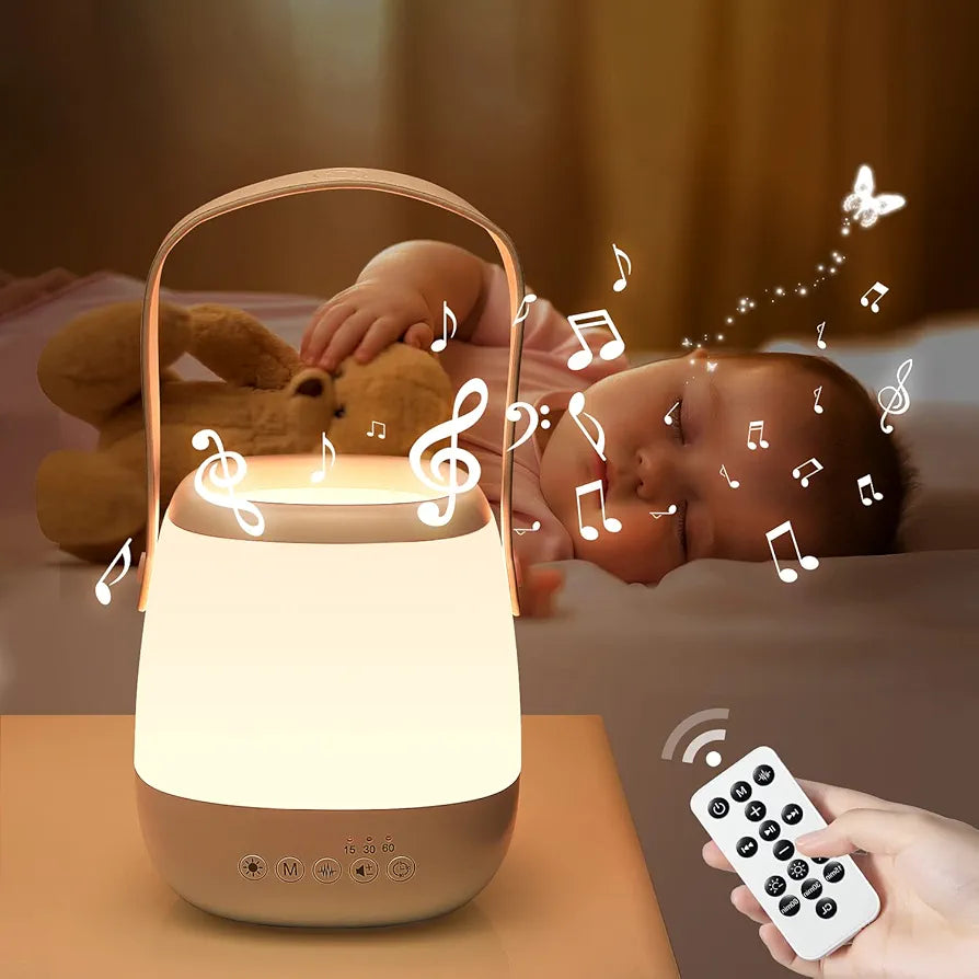 One Fire Night Light Kids Night Light, 12 White Noise 35 RGB Lightings Baby Night Light Newborn Baby Light, Portable Dimmable USB Rechargeable Night Lights for Kids, Night Lamp Night Light Kids Lamp