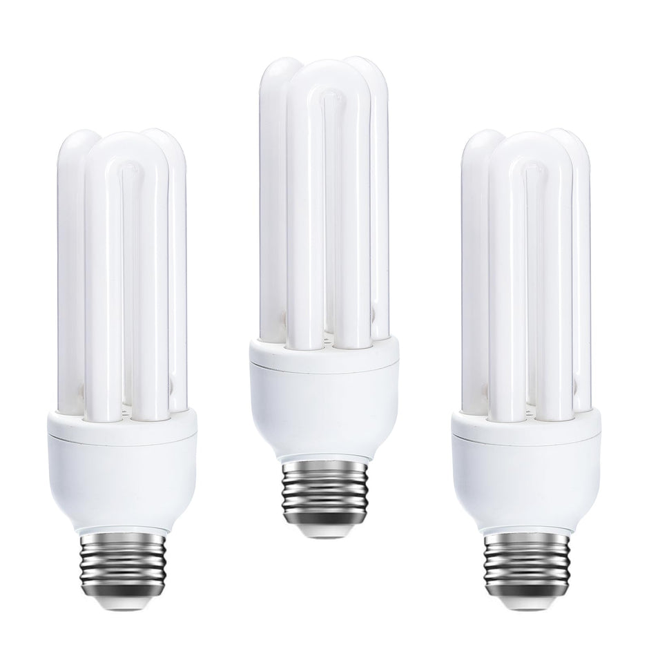 3 Pack Energy Saving 11W, 11W 60W E27 ES CFL Light Bulbs, Edison Screw CFL Light Bulbs, Warm White 2700K, Compact Fluorescent Light Bulbs