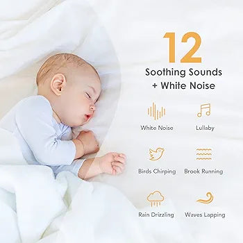 One Fire Night Light Kids Night Light, 12 White Noise 35 RGB Lightings Baby Night Light Newborn Baby Light, Portable Dimmable USB Rechargeable Night Lights for Kids, Night Lamp Night Light Kids Lamp