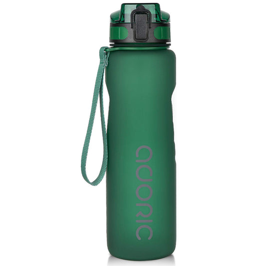 ADORIC Sports Water Bottle 1L, 500ML, BPA Free Tritan Non-Toxic Plastic Sport Water Cup, Durable Leak Proof Water Bottle with Filter, Flip Top Atrovirens-1000ml