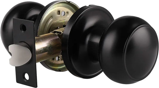 Probrico Black Passage Door Knobs, Stainless Steel Interior Door Knobs, Keyless Door Knobs for Hallway, 1 Pack