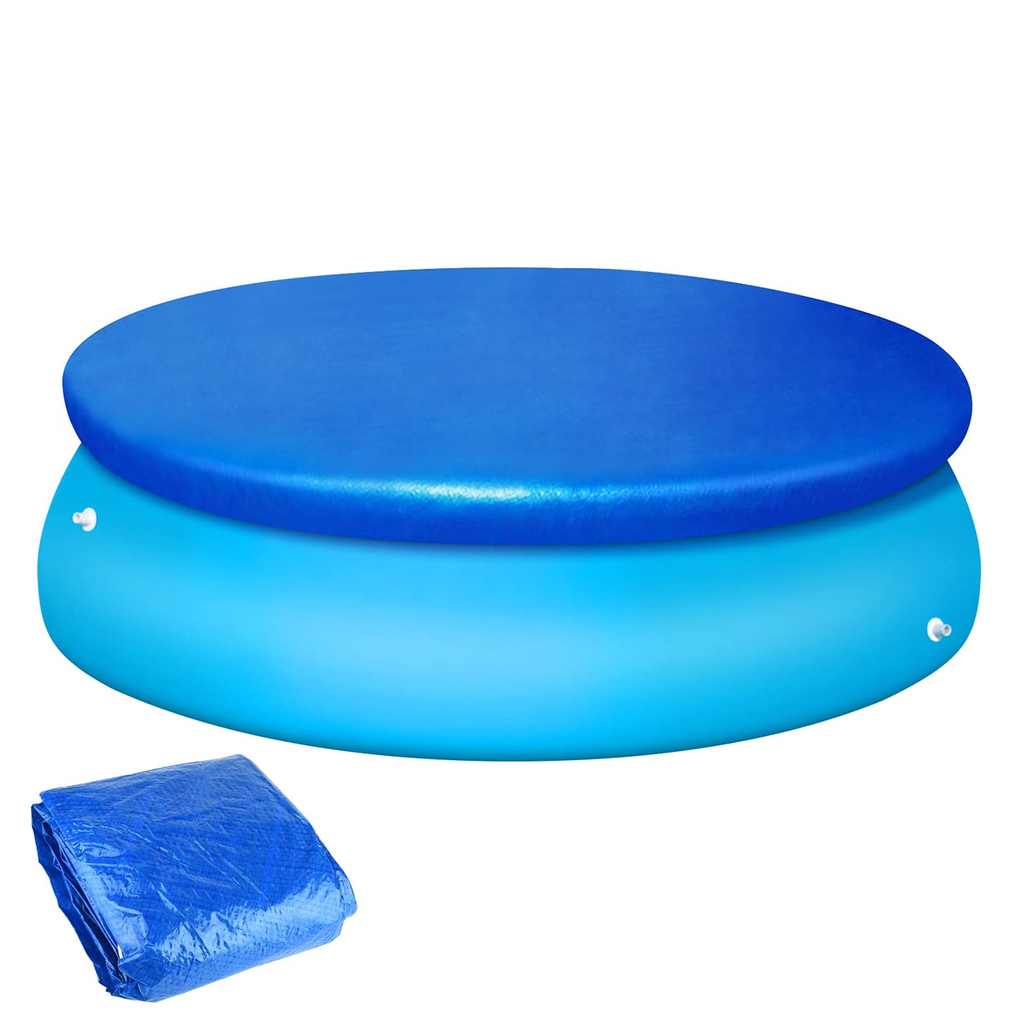 PLULON 10Ft Pool Cover Round Swimming Pool Cover, Round Pool Cover Dust Protector for Round Inflatable Family Pool