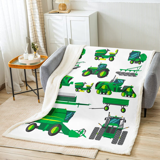 Loussiesd Kids Car Fuzzy Blanket Cartoon Excavator Construction Truck Fleece Throw Blanket for Bed Soft Children Heavy Machinery Vehicles Sherpa Blanket Room Decor Baby 30 x40 Plush Blanket