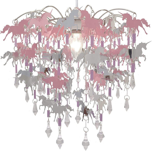 Deco Express Childrens Ceiling Chandelier, Cute Unicorn Bedroom Decor for Girls