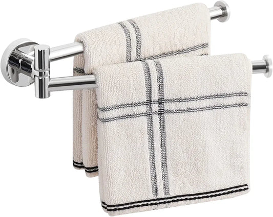 KES Swivel Towel Rail 2-Arm Towel Holder Wall Mounted, Swing Out Towel Rack 23 CM SUS304 Stainless Steel Polished Finish, A2106S23