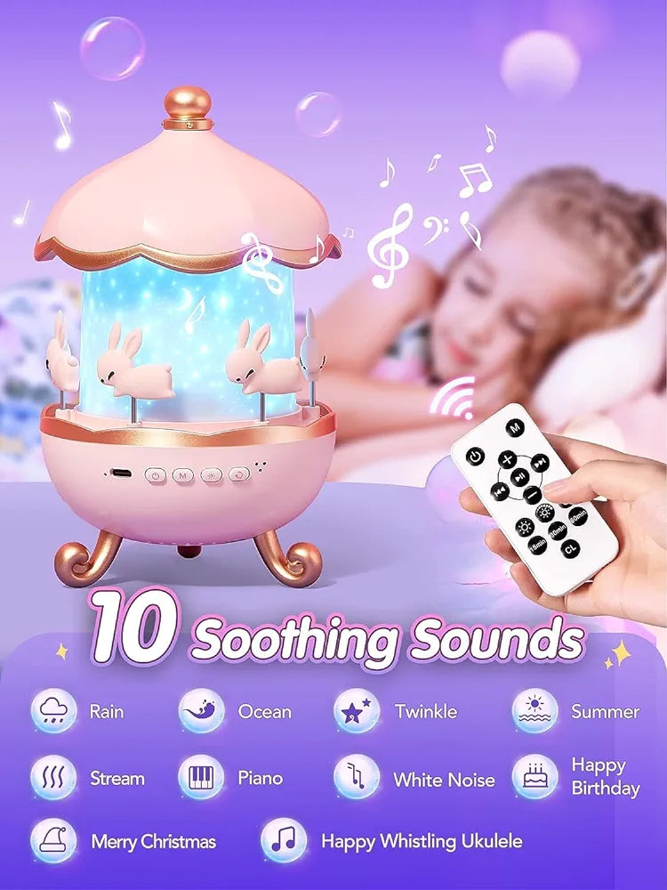 Night Light Kids, 15 Films 10 Soothing Sounds Baby Night Light Projector, Remote Kids Night Light Baby Projector Light for Kids, Star Projector Night Light, Christening Gifts for Girls Baby Girl Gift