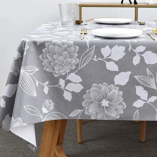 Plenmor Table Cloth Wipe Clean Wipeable PVC Tablecloth Waterproof Wipe Clean Plastic Vinyl Table Cover Protector Rectangular for Outdoor Picnic Party F, 137 x 137 cm