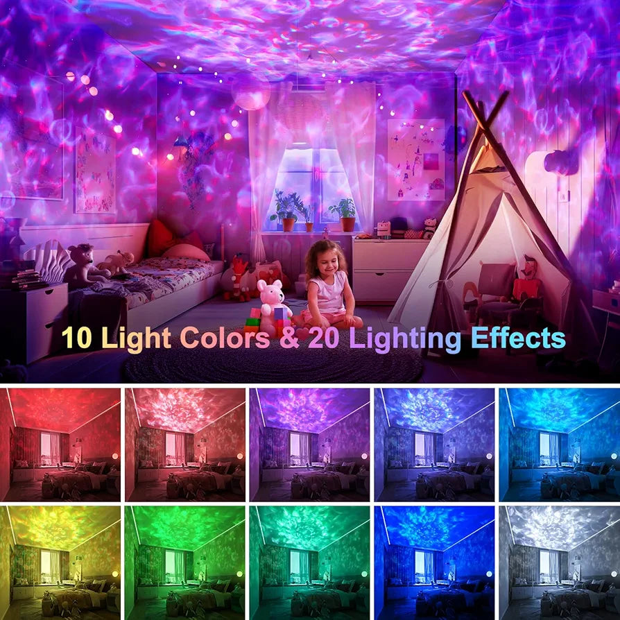 Star Projector Galaxy Light, 15 White Noise Galaxy Night Light Projector, Bluetooth Speaker Planetarium Projector Mood Lighting, Remote Timer Baby Night Light for Kids Room Decor,Upgrade Music Texture