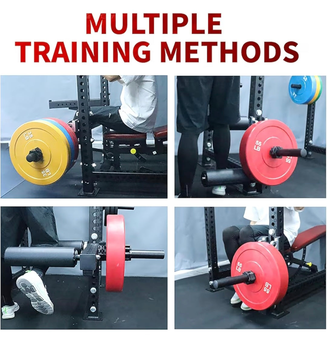Leg Extension Attachment,Leg Squat Roller Rack Mount,Adjustable Leg Extension Machine Leg Curl Machine for Home Gym,Fit Add 2″ Weight Plates,Diameter 12cm Thickened Foam