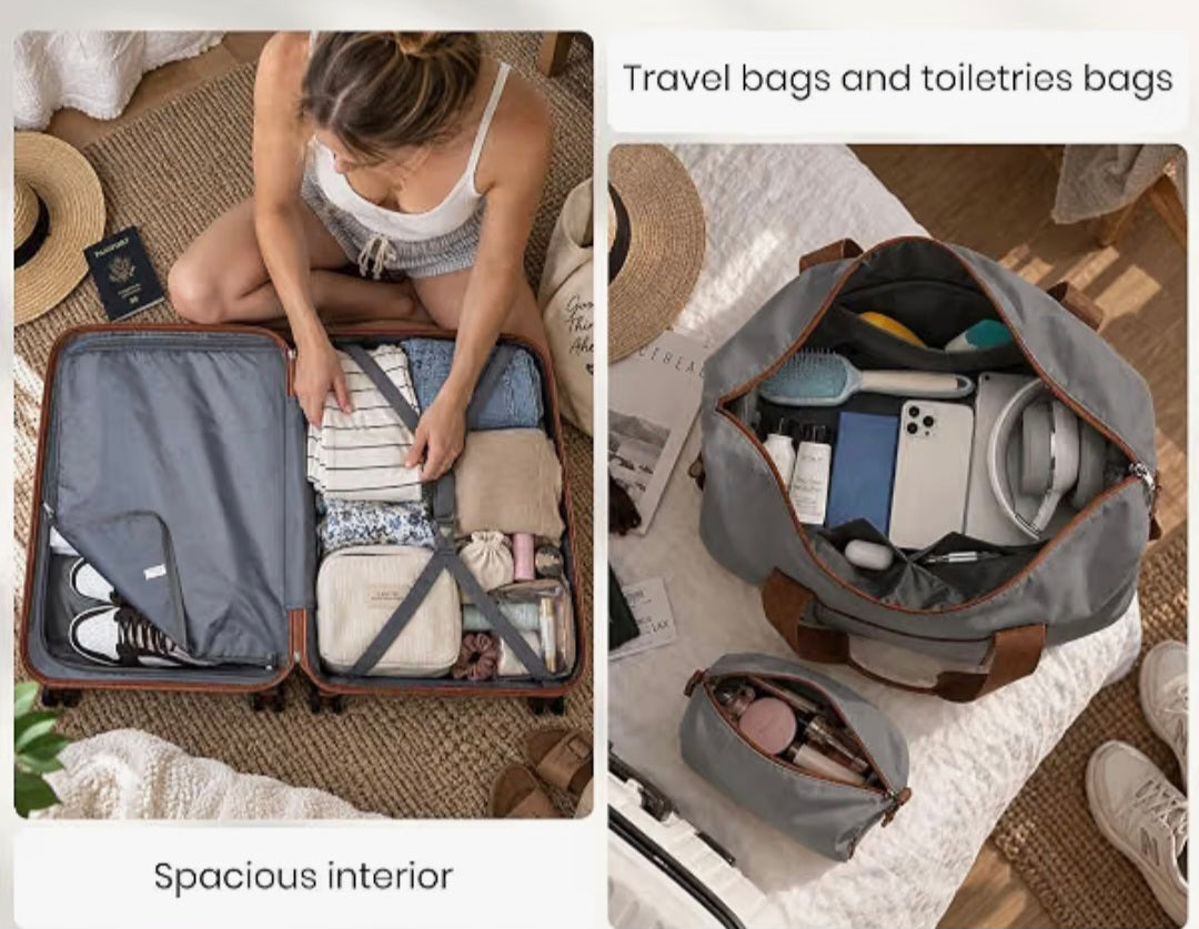 Luggage Set ABS+PC Hard Shell Carry-On Cabin Suitcase, Grey
Lightweight Spinner Wheels,TSA Lock,Fits Ryanair 3 piece Piece Luggage Set ABS+PC Hard Shell Carry-On Cabin Suitcase, Lightweight
