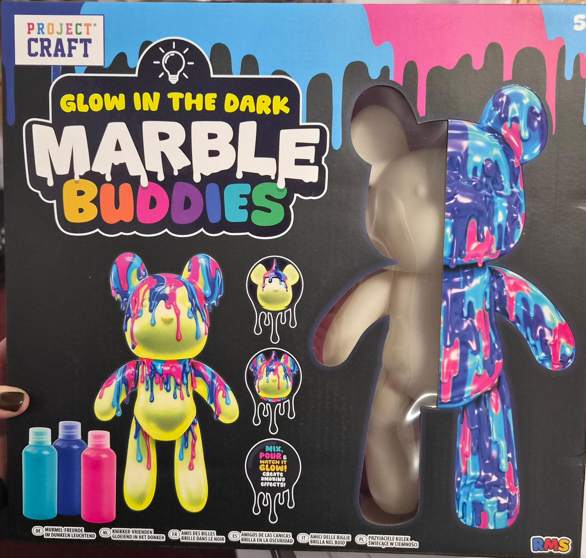 Large Marble Mix & Pour Glow in the Dark Bear