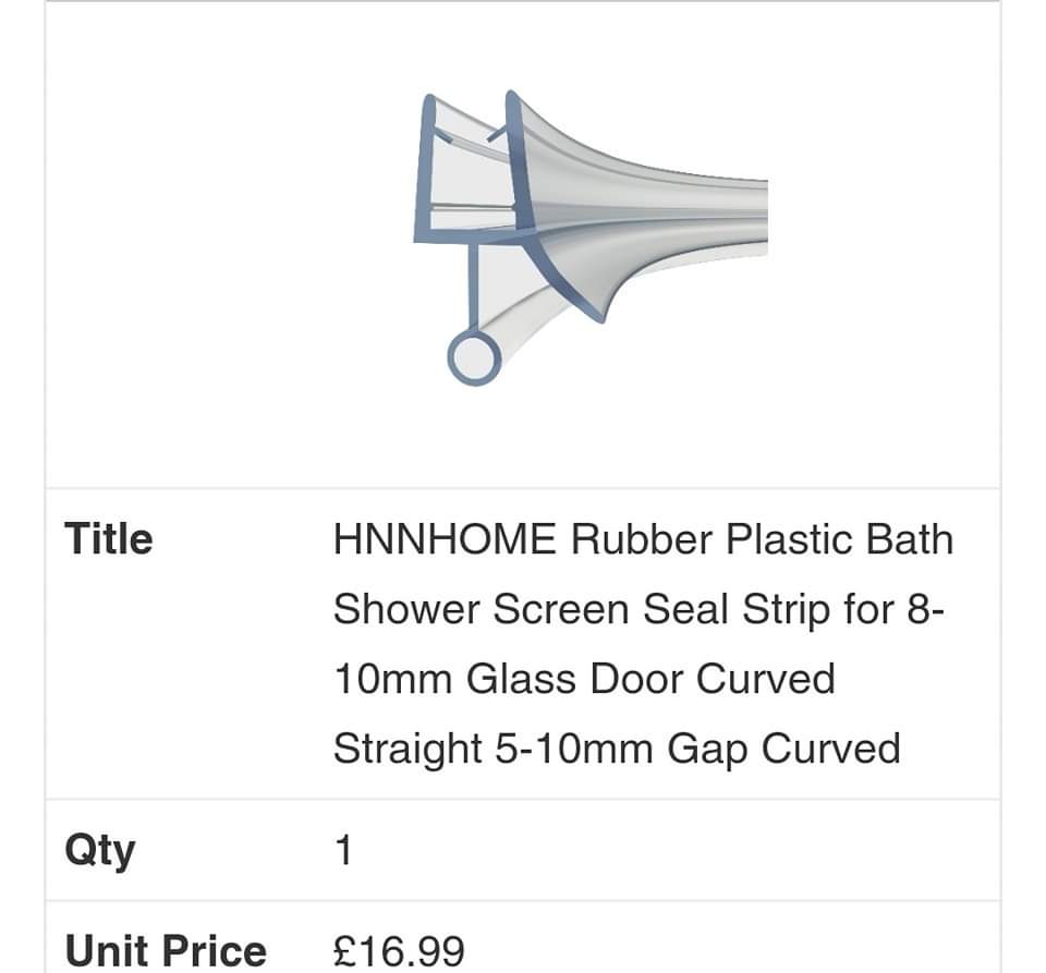 Shower Seal Strip, various types