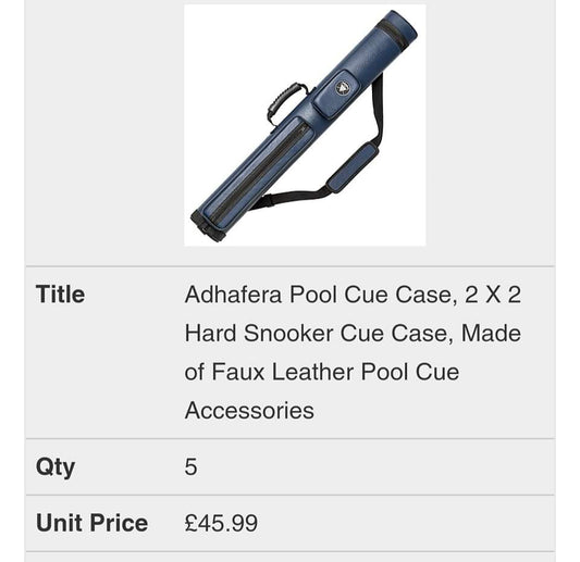 Adhafera Black Pool Cue Case