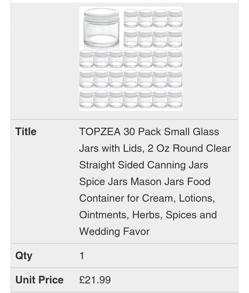 Topzea 30 pack glass jars with lids