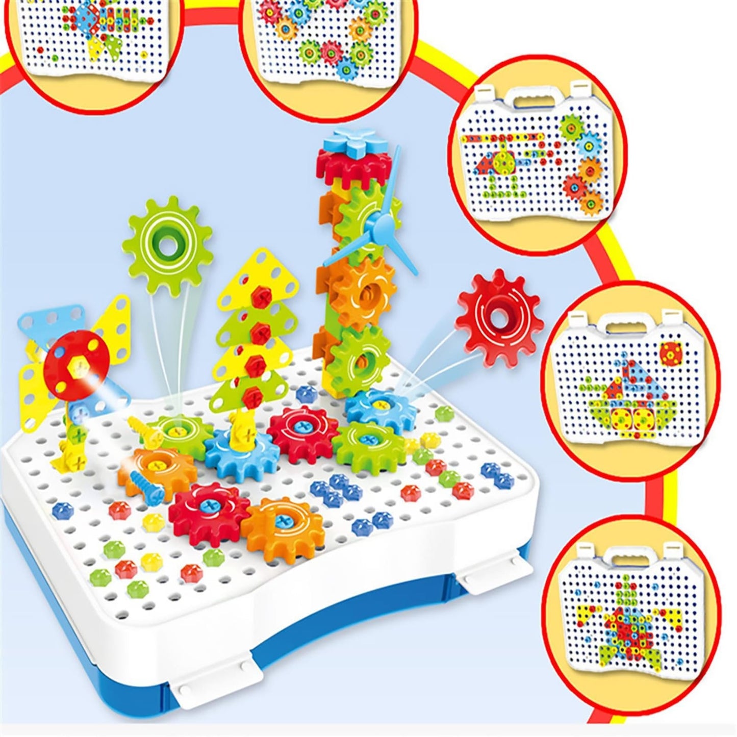 Kids Portable 190pc 3D Assembly Set