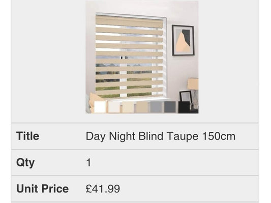 Day Night Blind Taupe 150cm