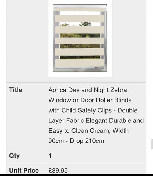 Aprica Day & Night Blind Zebra 90x210cm Cream