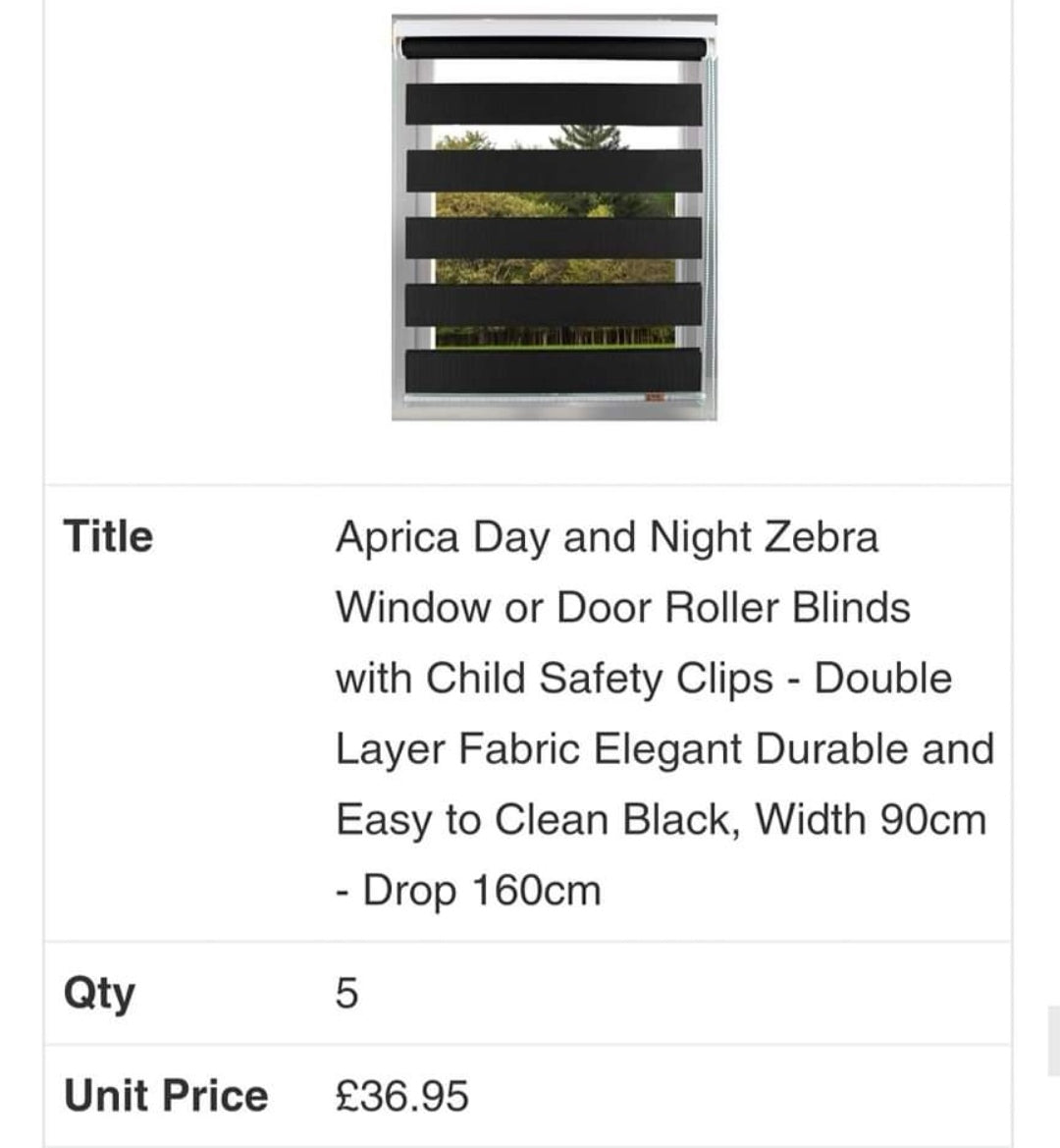 Aprica Day & Night Blind Zebra Black 90x160cm