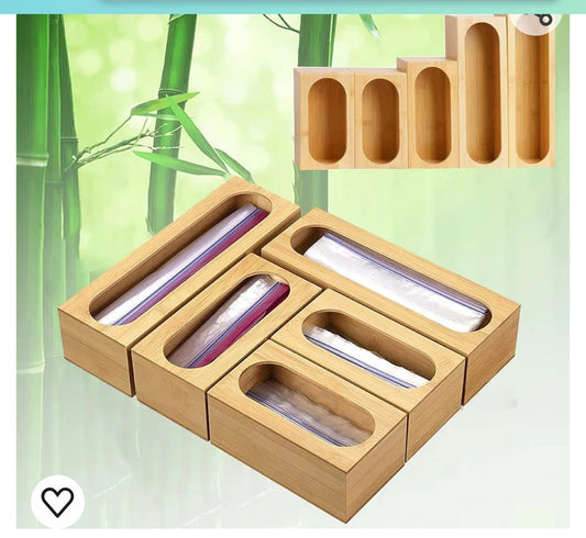 Bamboo Sandwich Bag Storage Box