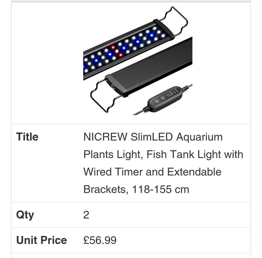 LED Aquarium Light 118-155cm