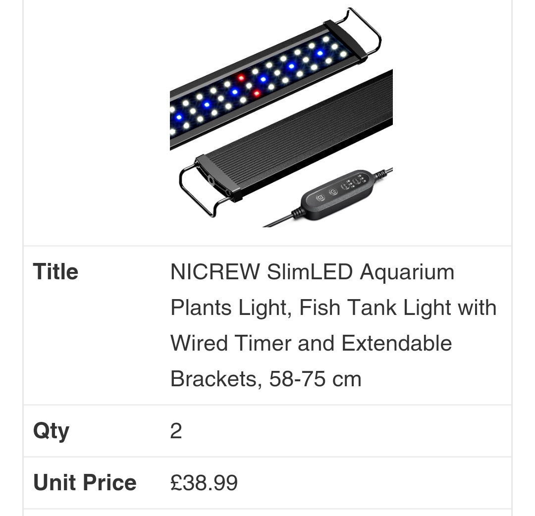 LED Aquarium Light 58-75cm