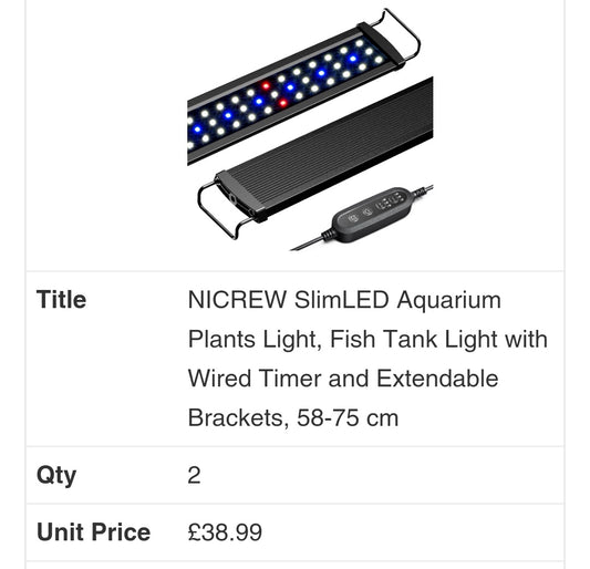 LED Aquarium Light 58-75cm