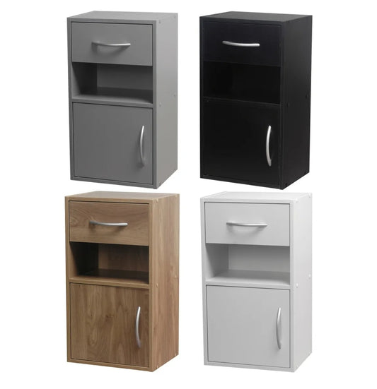 1 Drawer 1 Door Bedside Table Cabinet (assorted colours)