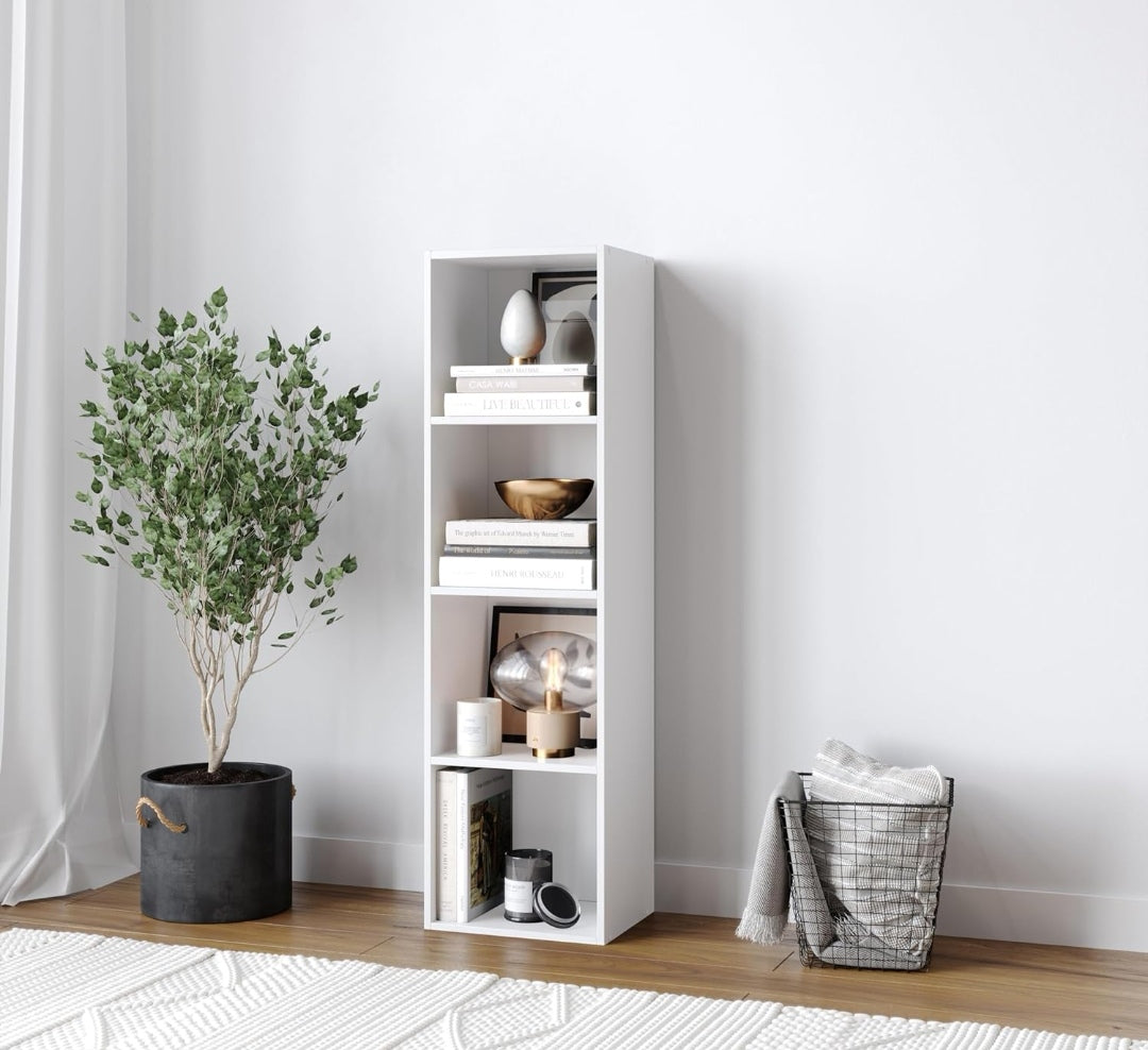 Tier 4 Shelf Wooden Bookcase Storage Shelf