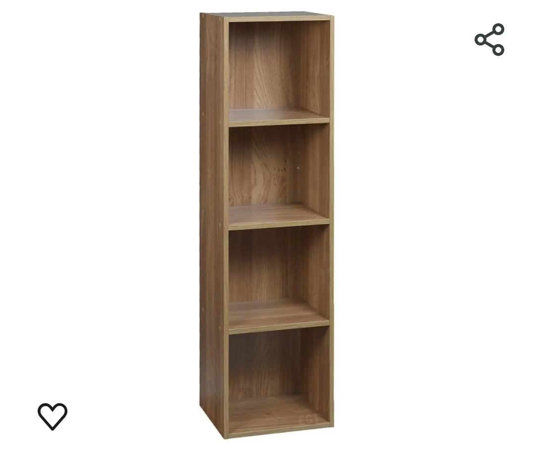 Tier 4 Shelf Wooden Bookcase Storage Shelf