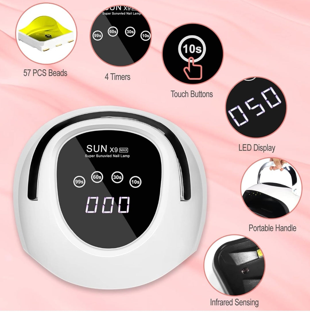 LED UV Lamps for Gel Nails, 220W UV Nail Lamp, Professional Faster UV Nail Dryer with 4 Timers