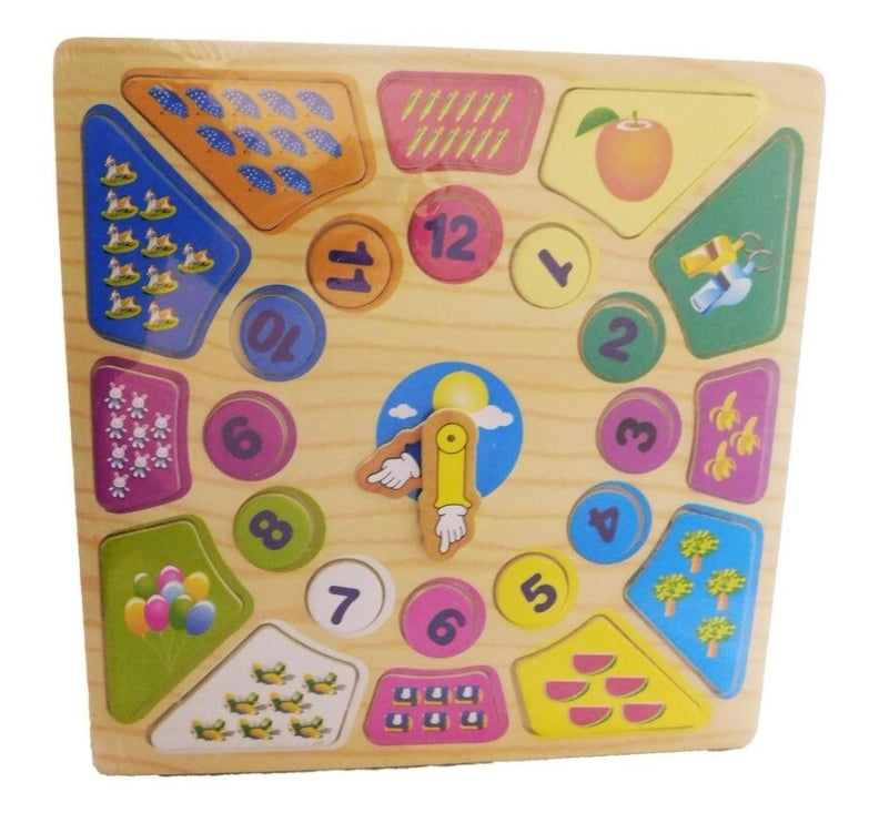 Childrens Educational Numbers Wooden Clock