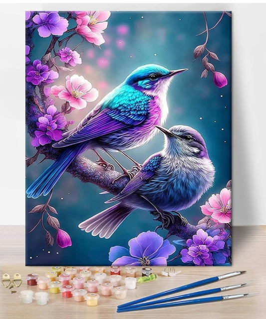 TISHIRON Paint by Numbers for Adults Beginner Kids Birds Painting Magpie Painting DIY Oil Painting Kit with Paintbrushes Acrylic Pigment for Home Wall Decor 16 x20