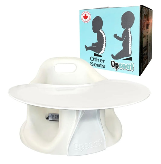 UpSeat Baby Floor Seat Booster Chair for Sitting Up with Removable Tray for Meals and Playtime, Developed with Physiotherapists for Safe and Healthy Hip Development and Posture (Coconut)