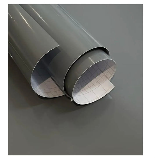 Gloss Sticky Vinyl Wrap Furniture Stickers Cupboard Covering Self Adhesive Peel and Stick Solid Sticker (Grey(New), 60W x 100L cm)