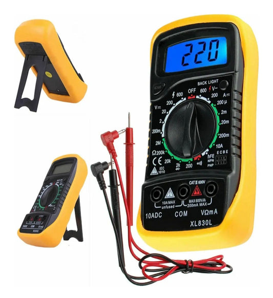 AC/DC Digital Multimeter | OHM Current Circuit Multimeter Tester, Voltmeter, Ammeter OHM Meter with Buzzer | Easy Read LCD Display Circuit Tester Data Hand Hold Reading Meter
