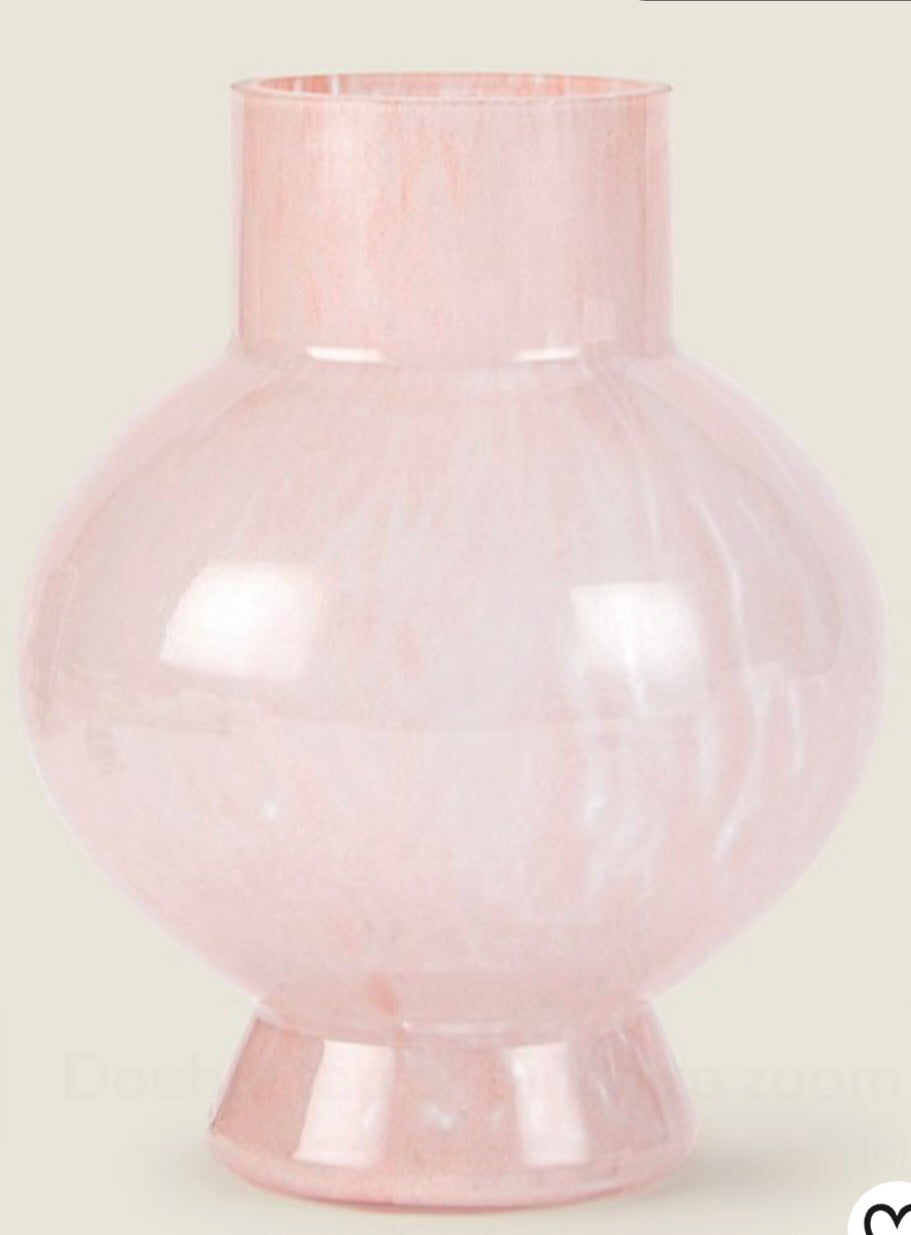 Pink Confetti Glass Vase