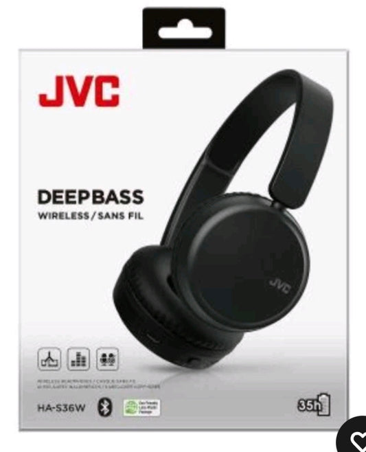 JVC Deep Bass Wireless Headphones Black HA-S36W-B-U