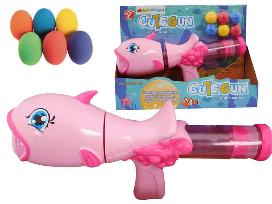 Children's Pink Shark Automatic Popper power Toy Gun