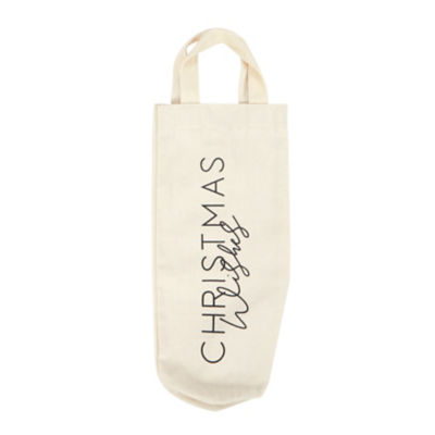 Christmas Wishes Canvas Bottle Bag
