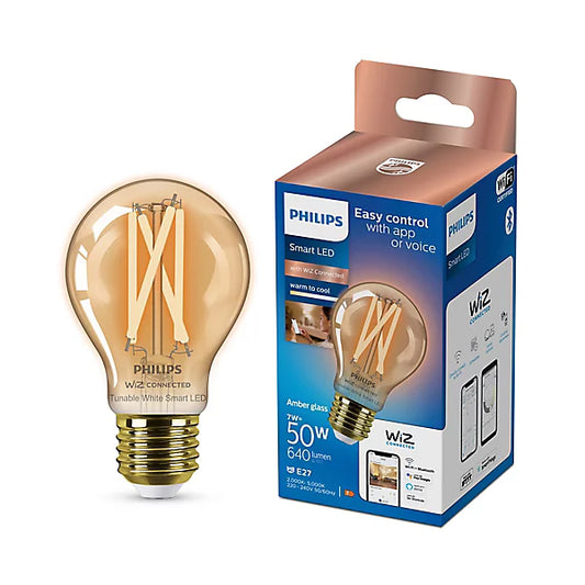 Philips Smart WiZ E27 50W LED Cool white & warm white A60 Dimmable Light Bulb