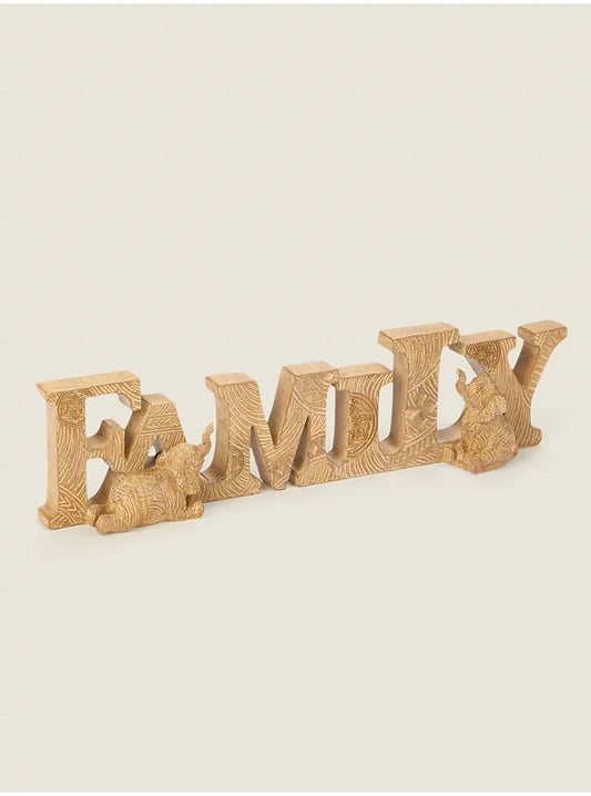 Natural Wood-Effect Animal Family Sign