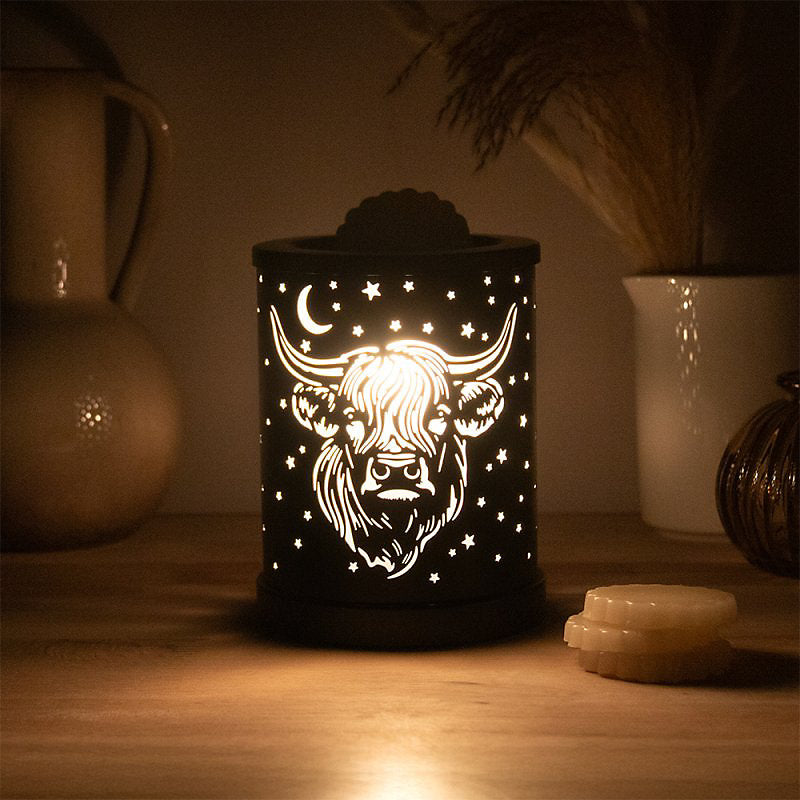Desire Aroma Lamp Black Highland Cow Electric Wax Melt Oil Burner