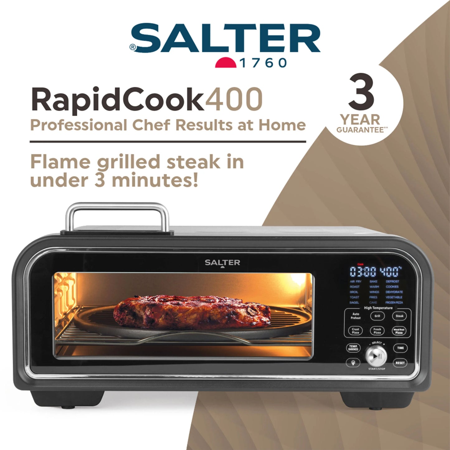 Salter EK5913 RapidCook400 Digital Air Fryer Oven 18L Black